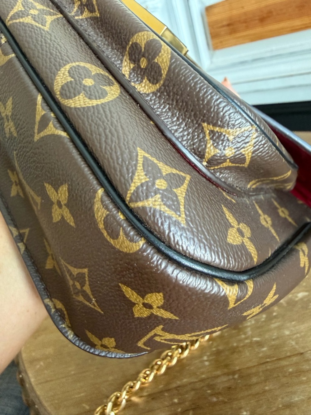 Louis Vuitton Monogram Passy with Brand New LV emblem Crossbody with Gold Chain - Picture 9 of 16